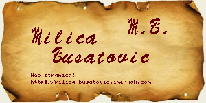 Milica Bušatović vizit kartica
